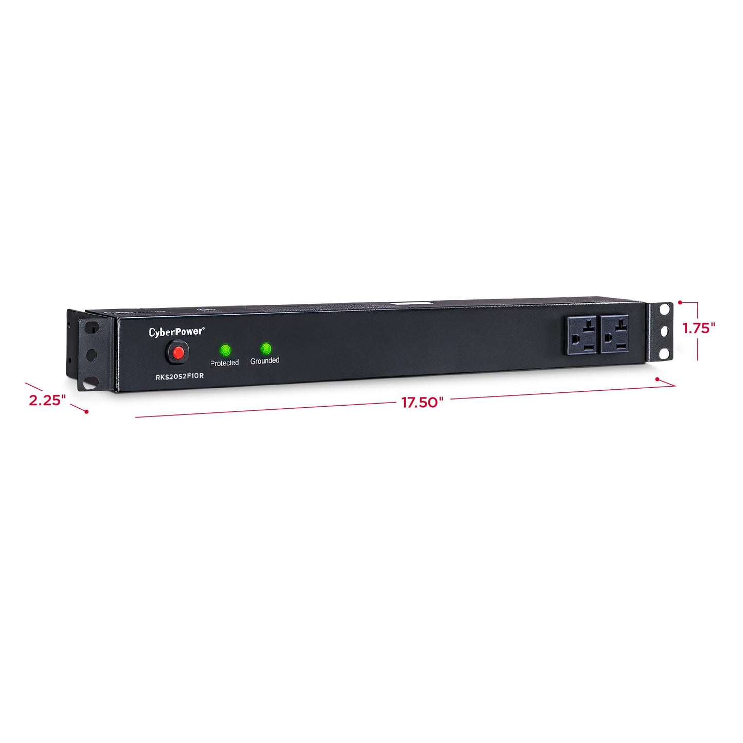 CyberPower RKBS20S2F10R Rackbar Surge Protector, 120V/20A, 12 Outlets, 15 Foot Power Cord, 1U Rackmount
