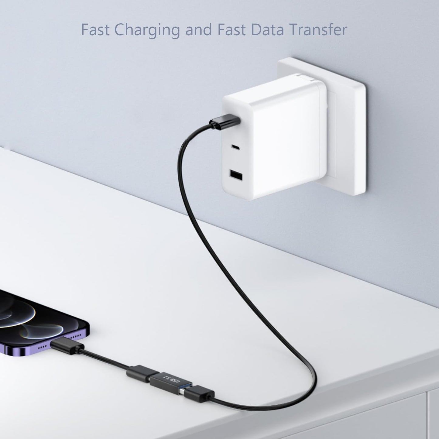 POHFP 5𝐏𝐚𝐜𝐤 𝐔𝐩𝐠𝐫𝐚𝐝𝐞𝐝 USB Female to C Female Adapter, 10GB-Usb3.1 to C Adapter Connector, Bi-Directional High Speed USB Extension Connector Support…