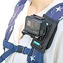 SKEZN Backpack Shoulder Strap Mount Camera with Adjustable Shoulder Pad and 360 Degree Rotating Base, Bag Belt Holder Clip Compatible with GoPro Hero
