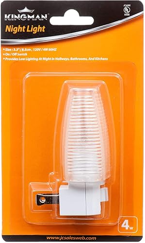 Kingman Night Light Wall Plug in with On/Off Switch Warm White UL Listed, 120V 4W (2 Pack)