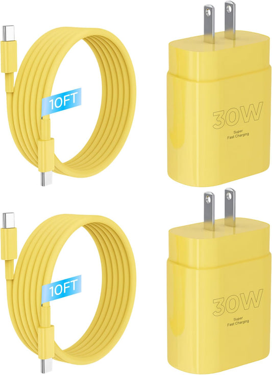 iPhone 16 15 Charger Fast Charging, 30W USB C Charger Block 10FT Cable for iPhone 15 16 Plus Pro Max/iPad Pro/AirPods, PD USBC Power Adapter Wall Plug