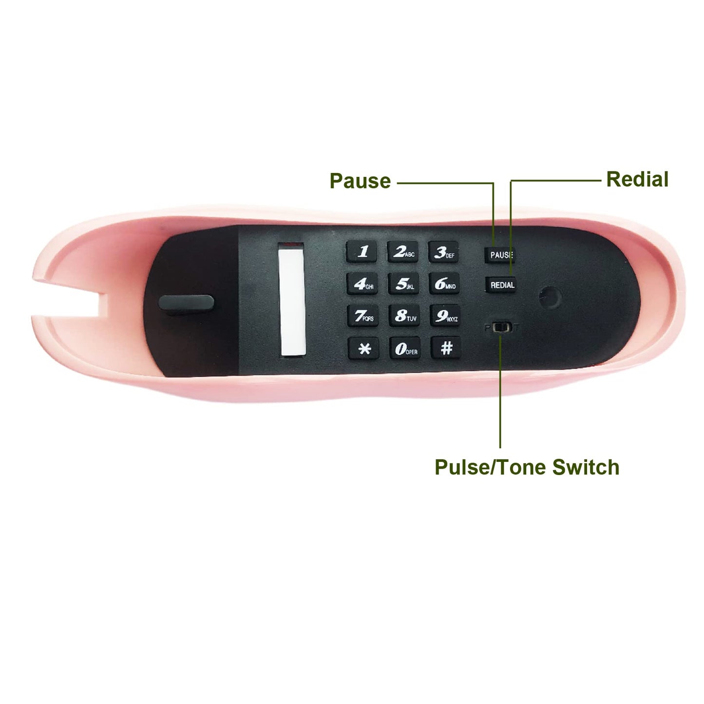 Landline Phones for Home, TelPal Corded Lip Phone, Retro Desktop Home Phone, Analog Novelty Mouth Telephone
