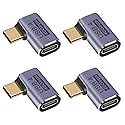 JUZITAO 4Pack USB C Extender Adapter, 40Gbps USB C Right Angle Adapter, Type C Male to Female Adapter USB C L Shape Adapter with 8K 60Hz Video…