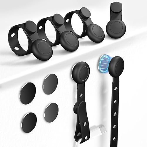 Magnetic Cable Ties, Cable Cord Organizer Cable Clips Management, Silicone Magnetic Cable Organizer, Phone Cord Holder for Organizing, Home Office