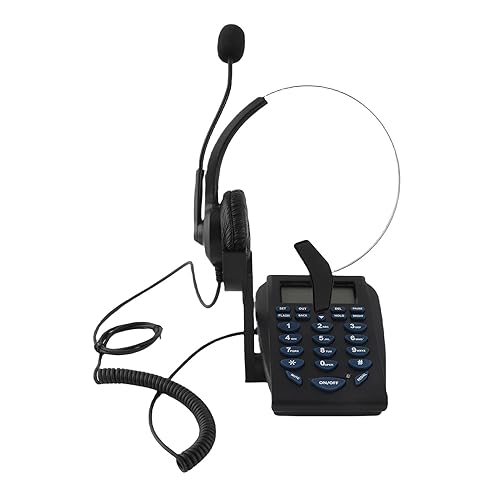Multifunctional Call Center Telephone, Call Center Corded Telephone with Mute&REDIAL - Call Center Corded Headset Telephone for Business Office