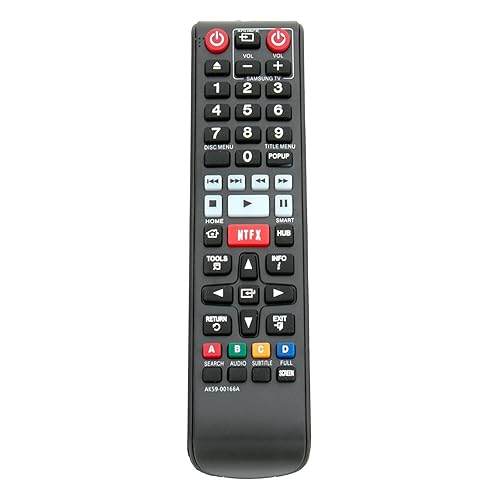 New AK59-00166A Replaced Remote fit for Samsung Blu-Ray DVD Player BD-F5900 BD-F7500 BDF5900 BDF7500 BDFM59 BDFM59C AK59-00167A