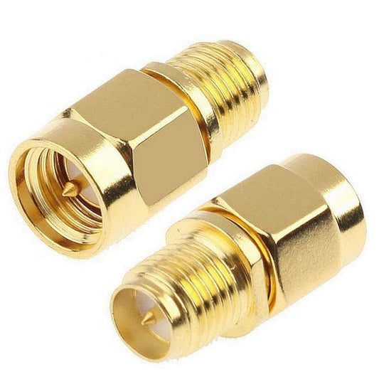TengKo SMA Male Plug to RP-SMA Female RF Straight Connector Gold Plating Adapter for Wi-Fi Antenna Repeaters Radio Signal Extension Cable (2 Pack)