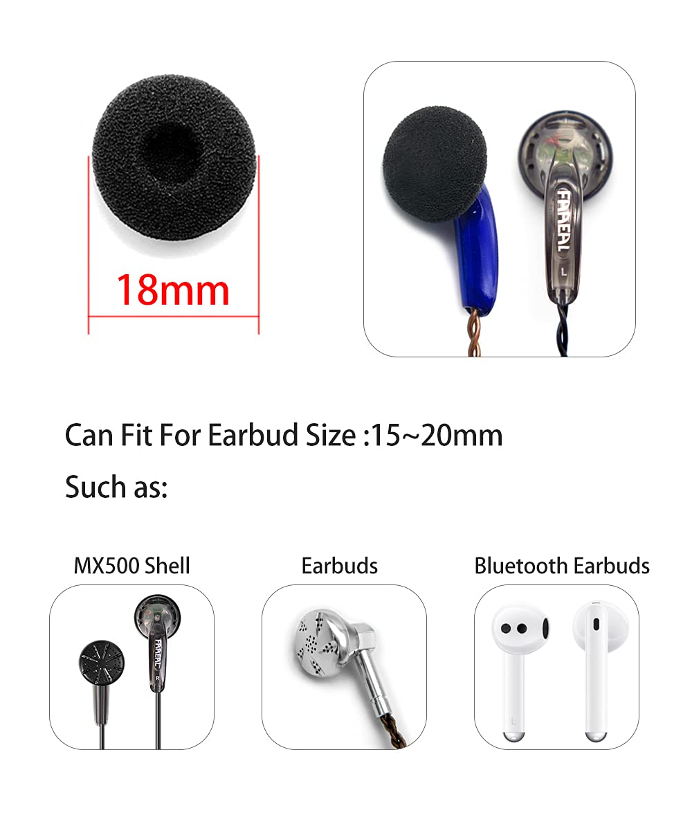 FAAEAL 15 Pairs Replacement Ear Tips for Ear Buds Headsets Earphones Accessories,Soft Foam Earbuds Eartips,Earpads Ear Bud Pad Cushions Replace Sponge