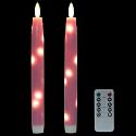 HVTDECOR Flameless Flickering Taper Candles Battery Operated with Embedded String Lights, wtih Timer and Remote, LED Real Wax Tapered Dinner Candle