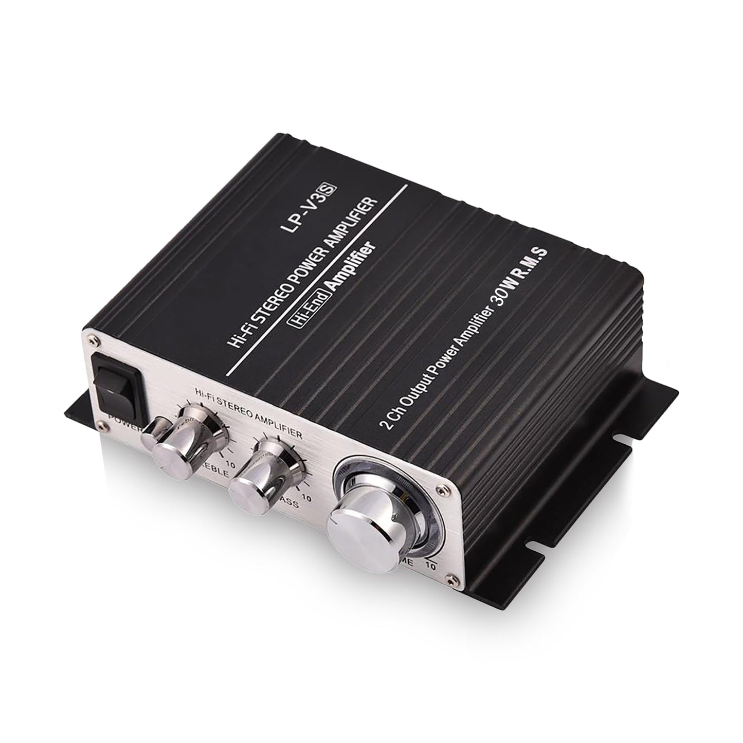 Power Amplifier, Mini 2 Channel HiFi Stereo Auto Car Audio, Power Amplifier Digital Amp with Bass, Treble & Volume Control, for Car, Motorcycle, Boat