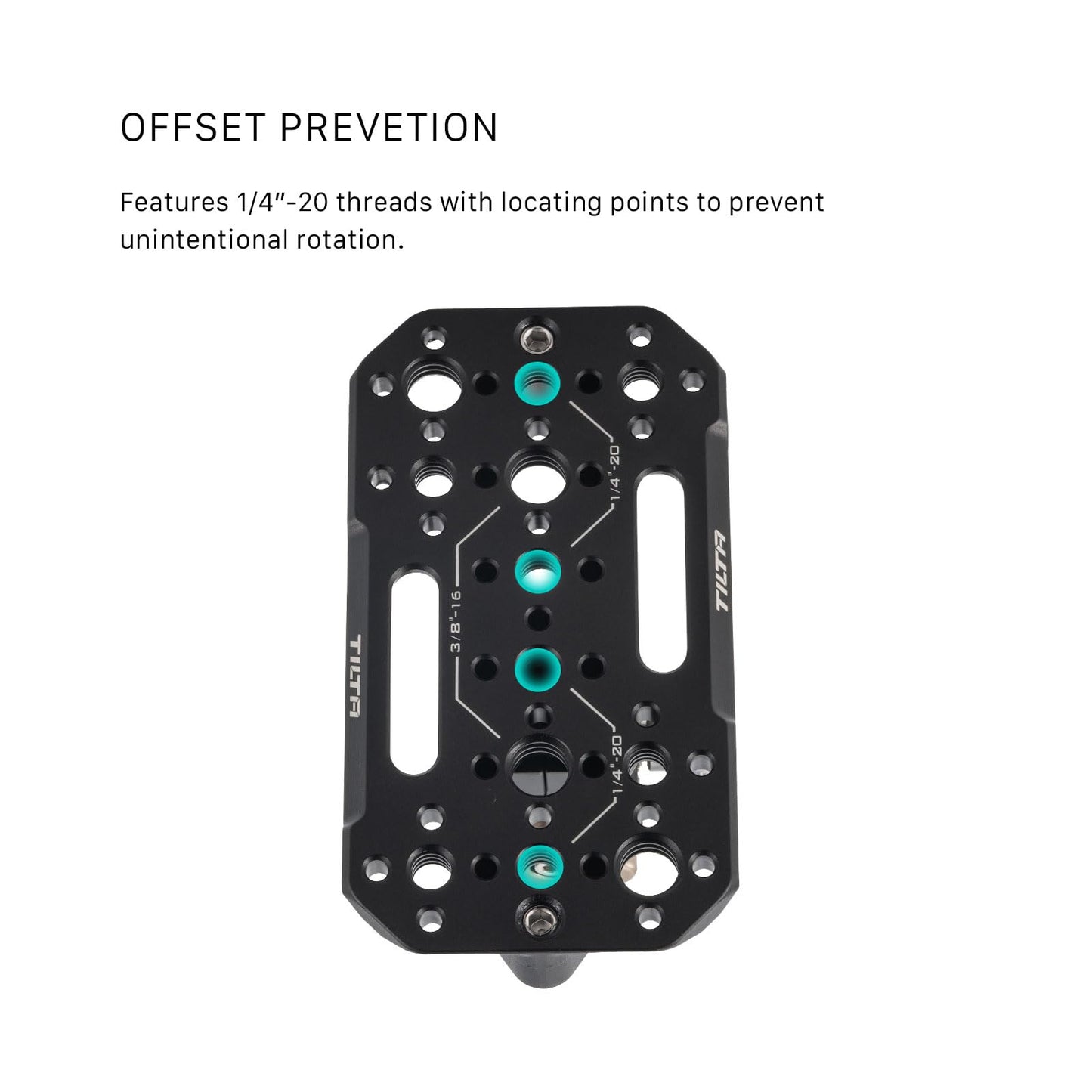 Tilta Aluminum Adjustable Accessory Mounting Plate for DSLR Cameras | Built-in NATO Rail | Rotating Design | 1/4"-20 and 3/8"-16 Threads | Black |