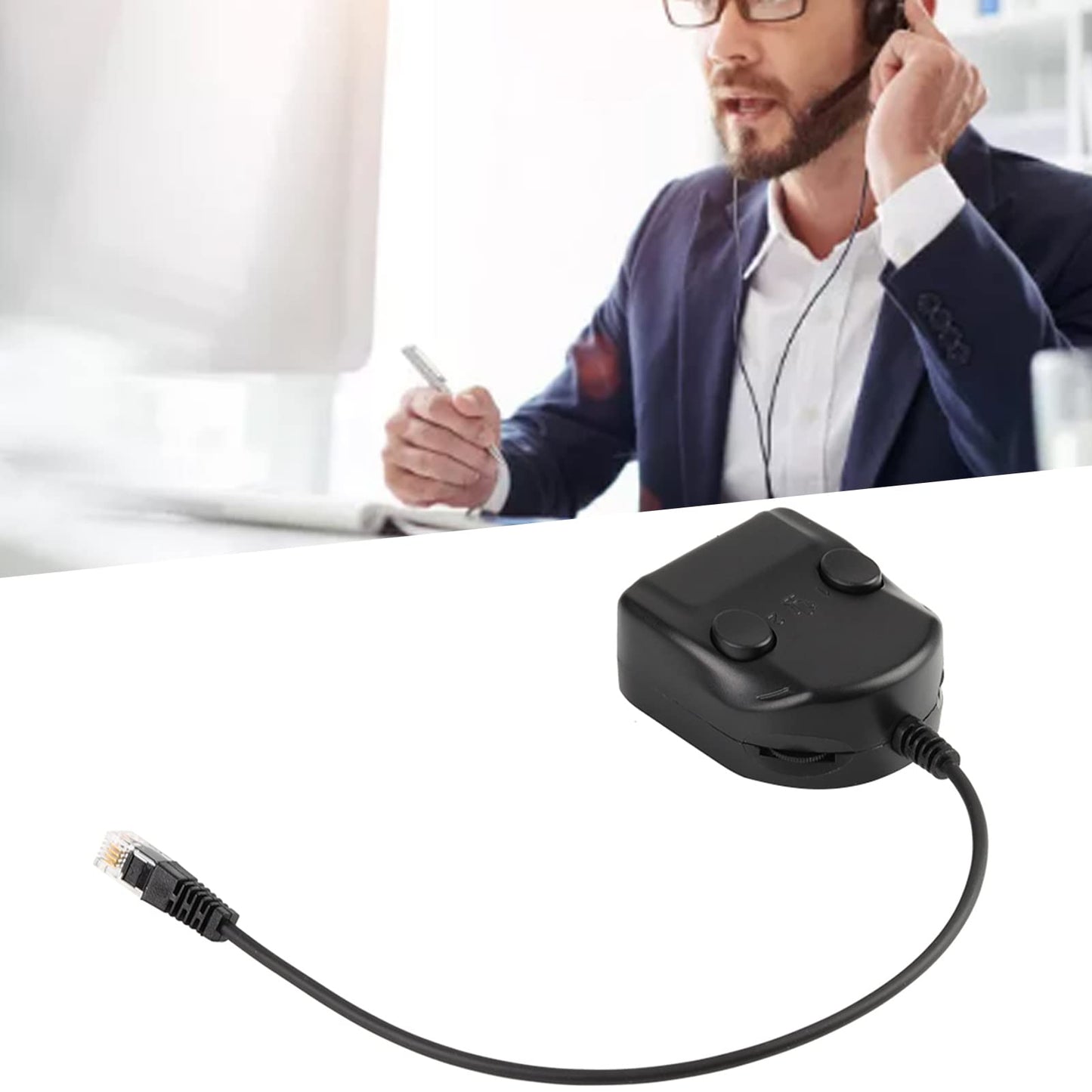 Zerone Splitter Training Adapter, Telephone Splitter Training Box Volume Control Intelligent Sound Closed for Phone Handsets