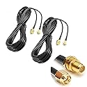 CORONIR 2Pack 33ft WiFi Antenna Extension Cable RP-SMA Male to Female Connector for Wireless LAN Router Bridge Wireless Network Card Security IP