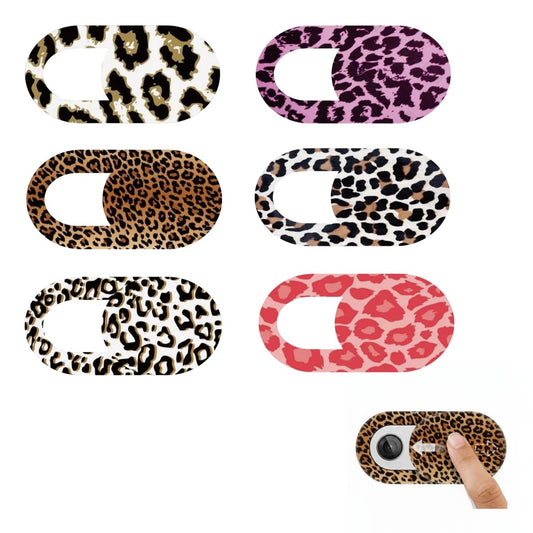 6Pcs Webcam Covers Slide Leopard Print for iPad Tablet Laptop Blocker Camer Cover Privacy Protection Stickers for Phone