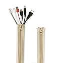 Flexible Cable Management Sleeve with Zipper - Extendable Cord Organizer System Wrap Wire Cable Cover Sleeve Holder, Keep Home & Office Clean Safe