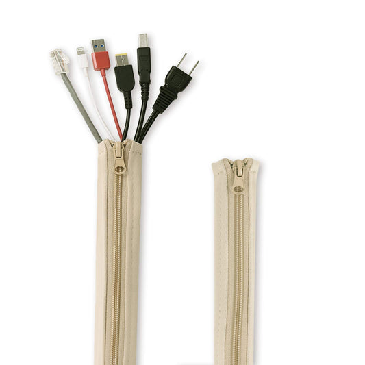Flexible Cable Management Sleeve with Zipper - Extendable Cord Organizer System Wrap Wire Cable Cover Sleeve Holder, Keep Home & Office Clean Safe