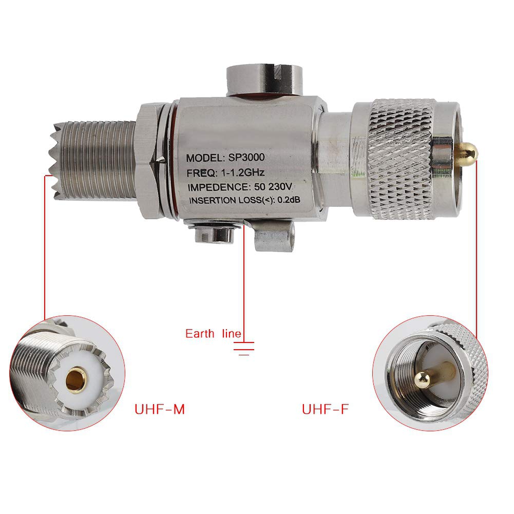 Antenna Arrester UHF-M to UHF-F 1-1.2GHz Arrestor All Band Protector