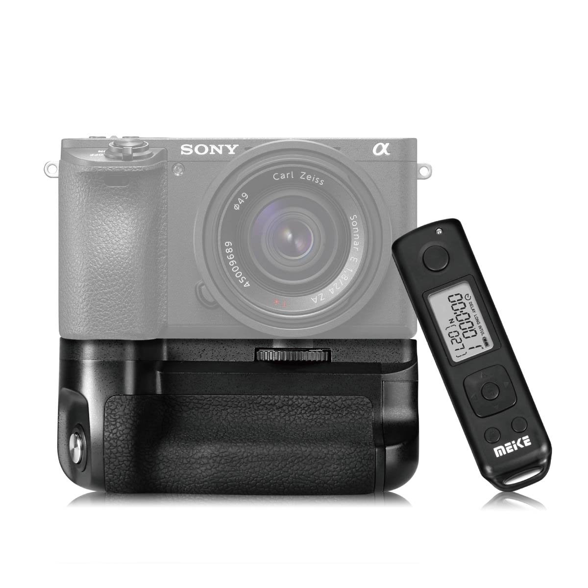 Meike MK-A6500 Pro Battery Grip Built-in Remote Controller Up to 100M to Control Shooting Vertical-Shooting Function for Sony A6500 Mirroless Camera