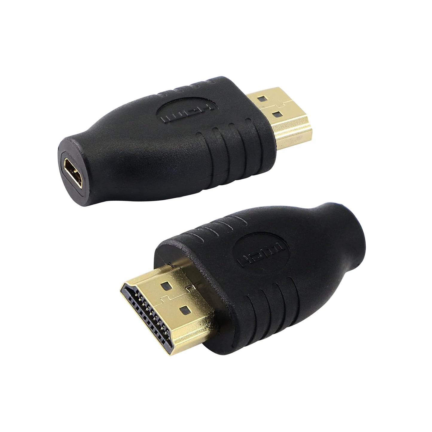 PNGKNYOCN Micro HDMI Adapter, 2-Pack, Male to Female, Supports 3D, 4K, 1080P, Ethernet Channel, 24K Gold-Plated Connectors, PVC Shell, Small