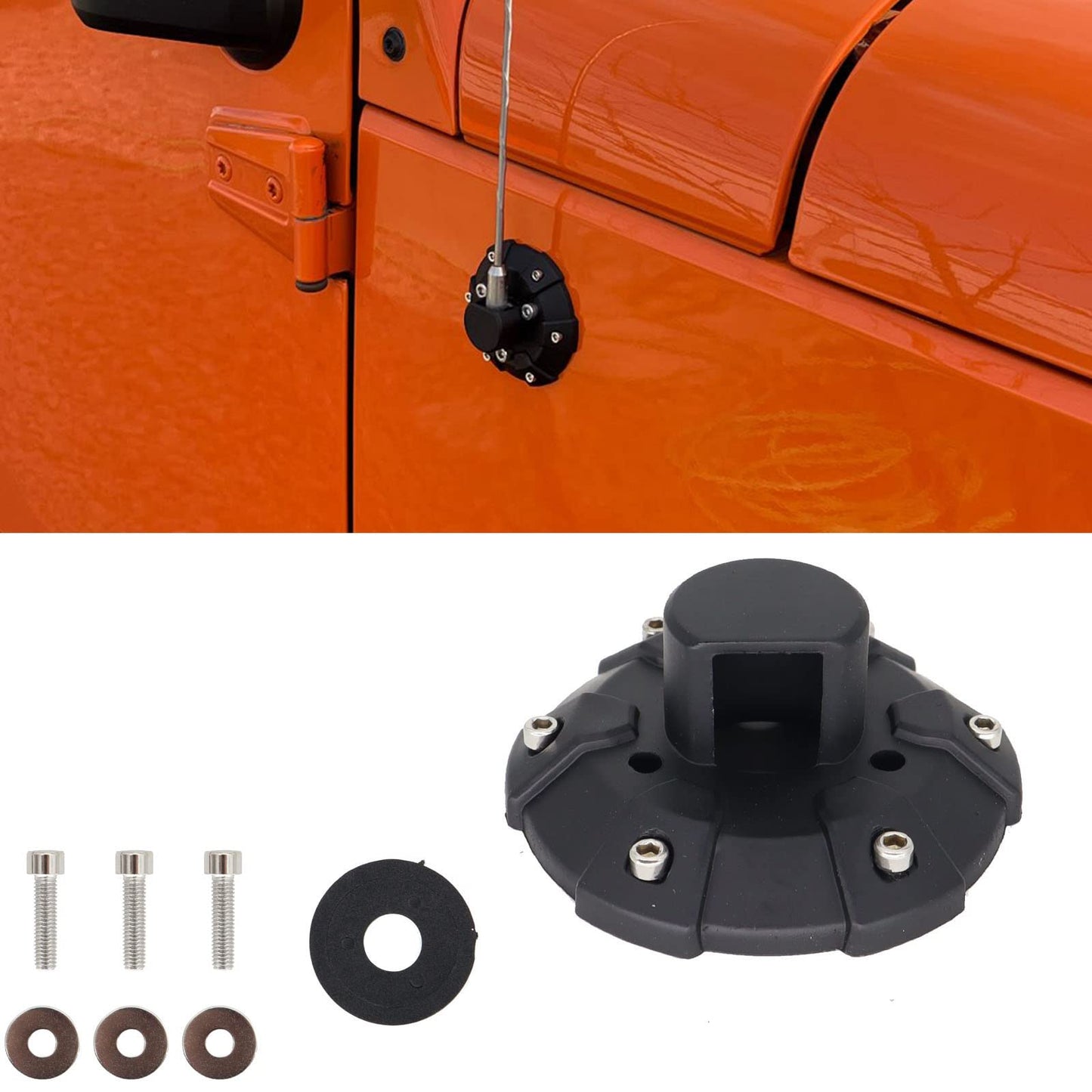 Car Antenna Base Cover Aerials Bottom Protector for Jeep Wrangler JK JL JLU JT Rubicon Sahara Sport 2007-2021 Car Accessories