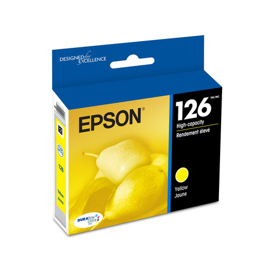 Epson 126 DURABrite Ultra Ink Yellow Cartridge for WF-3520, 3530, 3540, 520, 545, 630, 633, 635, 645, 7010, 7510, 7520, 840, 845 and Other Select