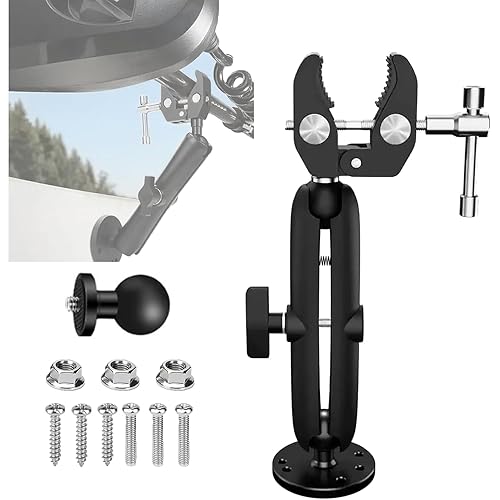 Trolling Motor Stabilizer Mount Support, Tough-Claw Boat Trolling Motor Shaft Reduces Bounce, 360° Adjustable, Fits to 0.6" to 2" Diameter Bar
