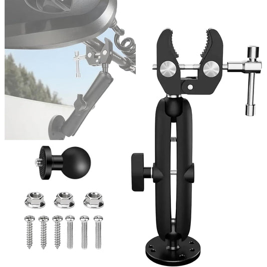 Trolling Motor Stabilizer Mount Support, Tough-Claw Boat Trolling Motor Shaft Reduces Bounce, 360° Adjustable, Fits to 0.6" to 2" Diameter Bar