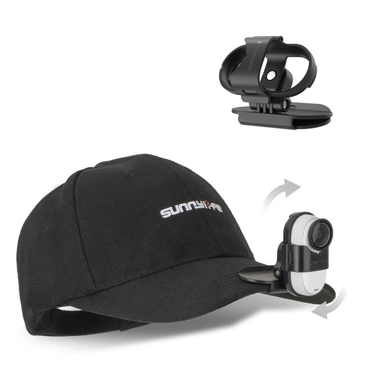 CAPART Rotatable Action Camera Hat Clip, Compatible with Insta360 GO 3S and GO 3, Vertical and Horizonal Adjustable, Clip Widely Fixed on Backpack