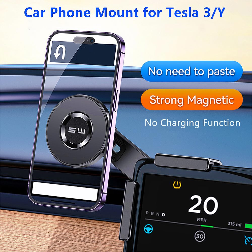 GALEFORM Magnet Phone Mount for Tesla Model 3/Y Accessories, Tesla Phone Mount for Magsafe iPhone & Android Phones, Strongest Magnetic Power