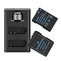 2-Pack EN-EL14 EN-EL14a Replacement Battery Dual USB Charger Set Compatible for Nikon D3200, D5600, D3500, D3300, D3400, D3100, D5100, D5200, D5300