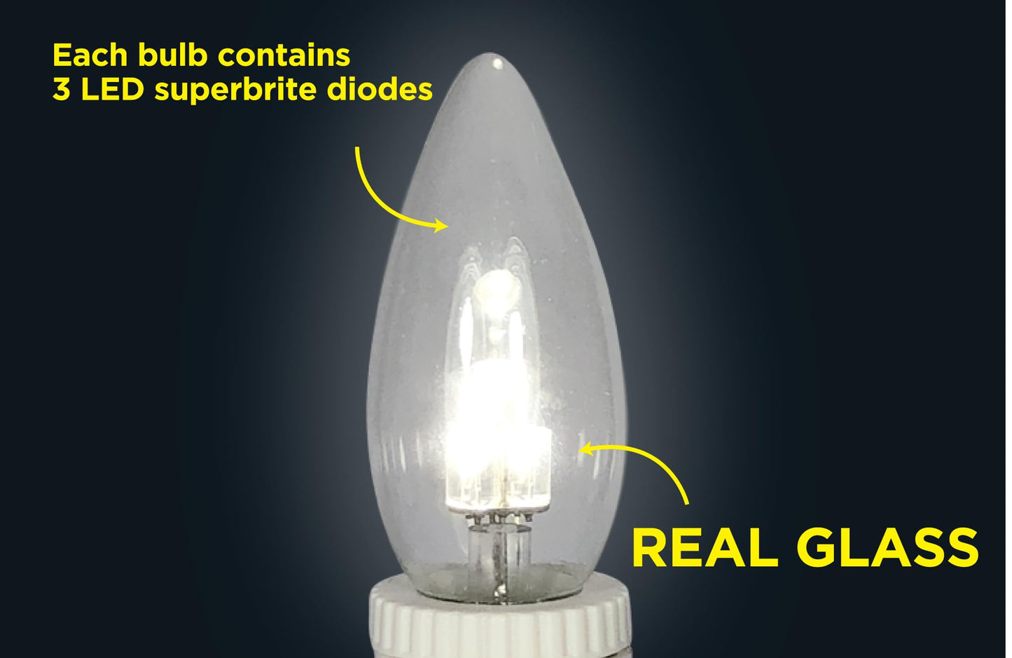 Brite Star Battery Operated Tiffany Warm White Replacement Bulb - 2 Count Flameless Candles with Timer- Perfect for Home Décor