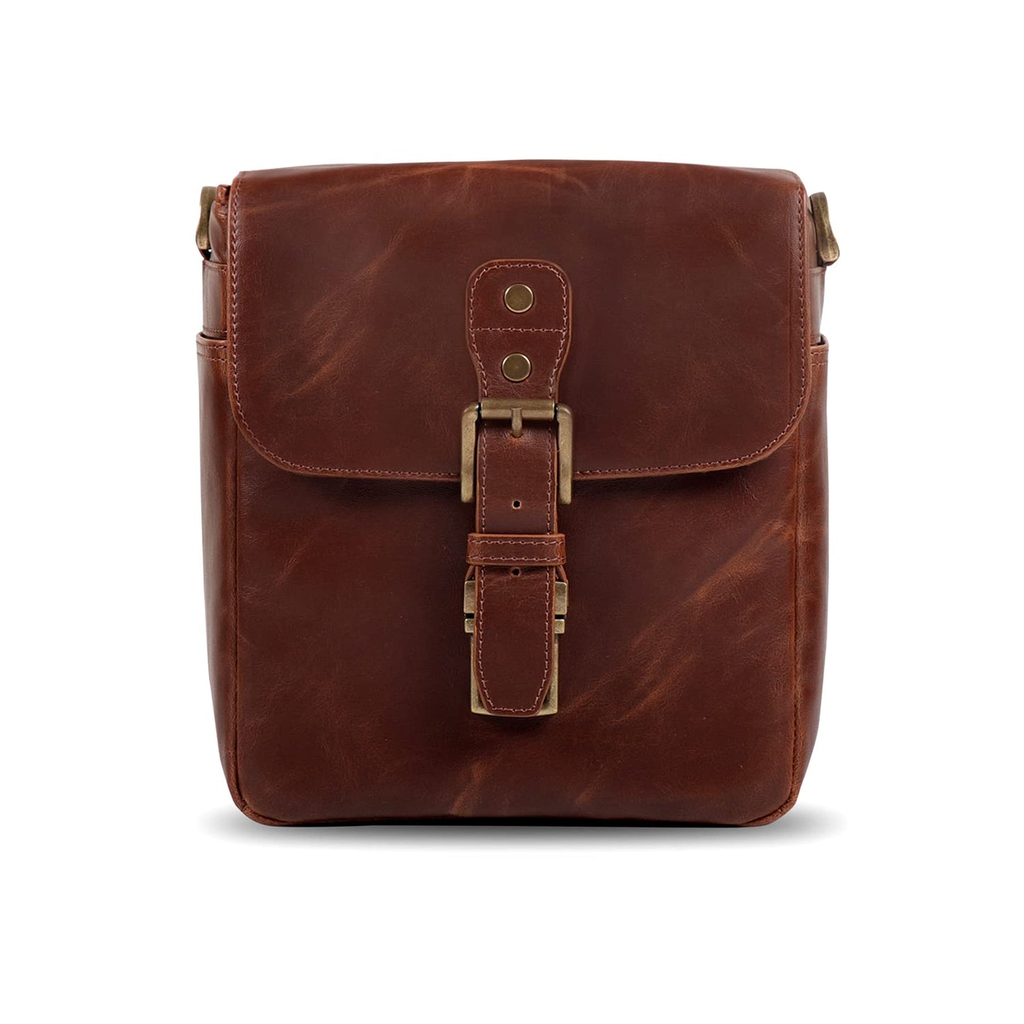MegaGear Leather Camera Messenger Bag for Mirrorless, Instant and DSLR Cameras