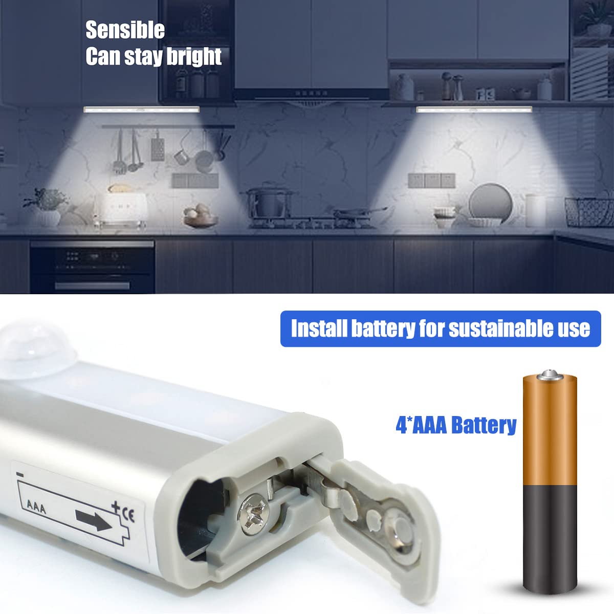SIXDEFLY 6 Pack LED Motion Sensor Lights, 10 LED Closet Battery Operated Lights, Stick-On Anywhere Magnetic Night Light Bar, Led Safe Light Indoor