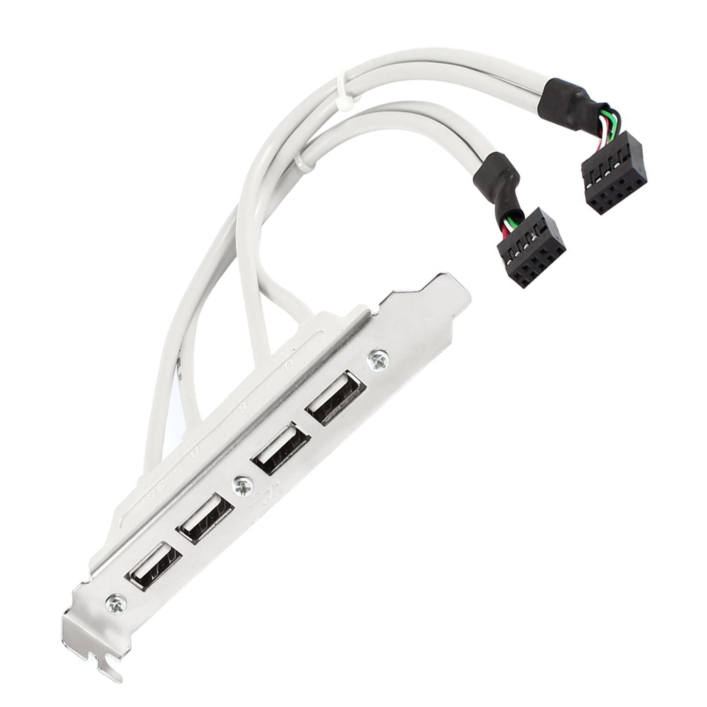 uxcell 4 Ports Hub USB 2.0 Port Slot Plate Adapter Panel to Motherboard Dual 9 Pin Header Panel Bracket Expansion Cable 25cm Long