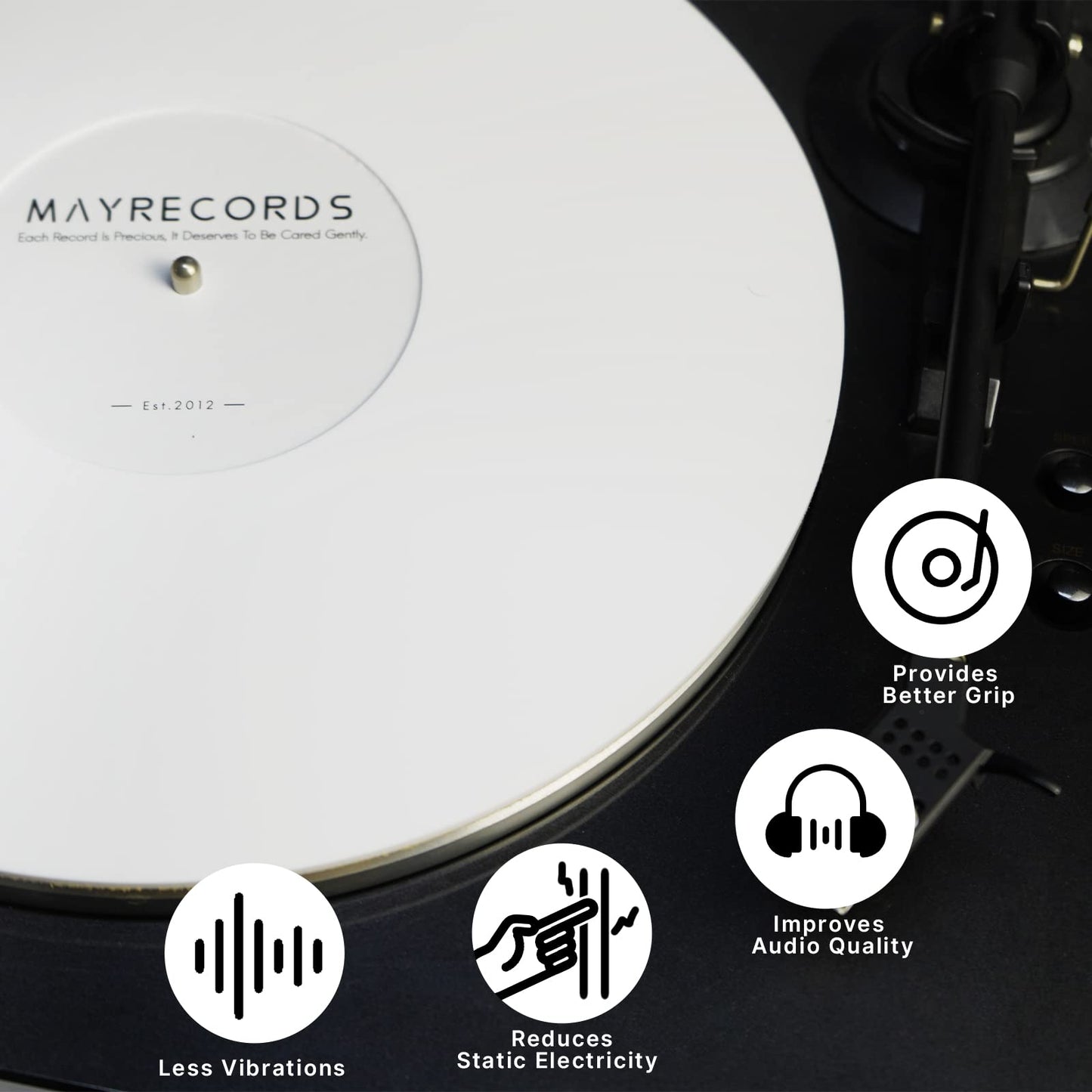 sdroceRyaM Acrylic Turntable Platter Mat, 12 Inches Acrylic Slipmat for Vinyl LP Record Players Anti-Static Slipmat, Reduces Vibrations & Improved