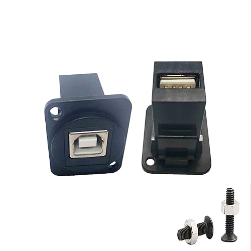 SHANFEILU USB 2.0 D Panel Mount Connector USB B to USB A Adapter Solderless Socket Female to Female Converter Data Transfer for Audio Video…