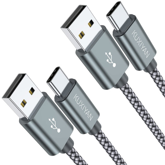 USB Type C Cable,(2-Pack 3FT) USB C Charger Cable Car Carplay Cable Nylon Braided Fast Charging Sync Cord Compatible iPhone 17 Air/16 Pro Max Samsung