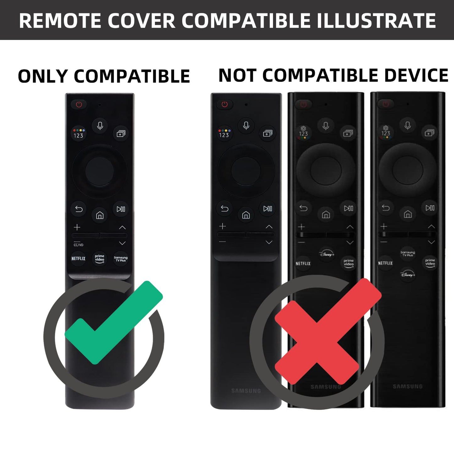 [2Pack] ZEVGOV Silicone Case for Samsung Smart Solar Cell Remote Control BN59 Series Protective Kids-Friendly Shockproof Remote Control Sleeve Holder
