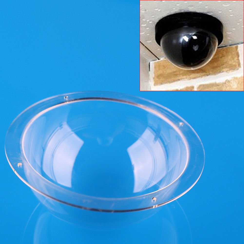 Ricrrover Diameter 6 Inch/150mm w/4 Holes Clear Acrylic Dome Flange Clear Plastic Hemisphere Indoor/Outdoor CCTV Replacement Clear Dome Camera Cover