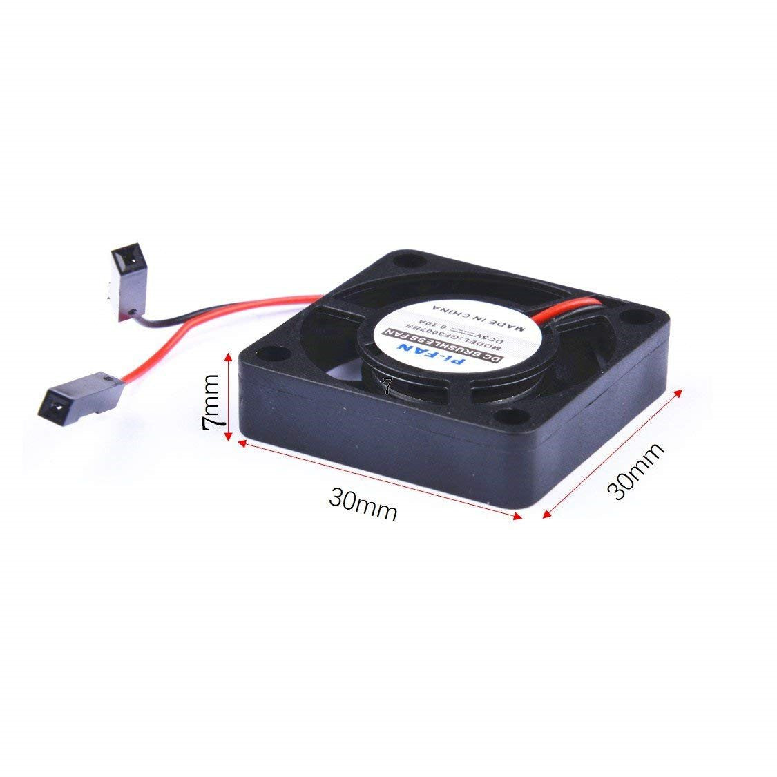 GeeekPi Fan for Raspberry Pi 4, 30x30x7mm DC Brushless CPU Cooling Fan 3.3V 5V with 7PCS Heatsink for Raspberry Pi 4 Model B,3B+,Pi 3 & Pi Zero/Zero W