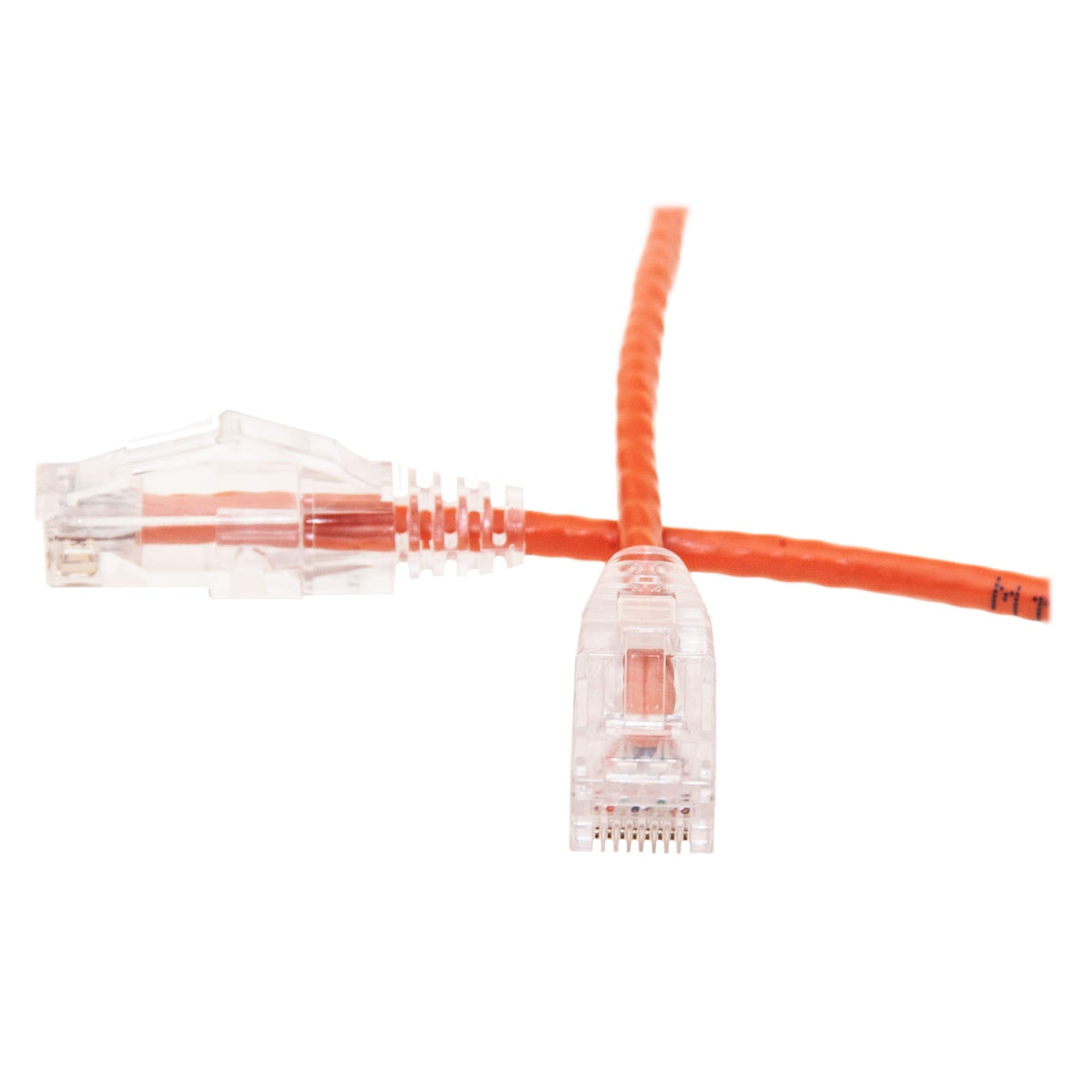 CableWholesale Cat6 Slim UTP Ethernet Cable, 28 AWG, PoE+, 14 ft, Orange