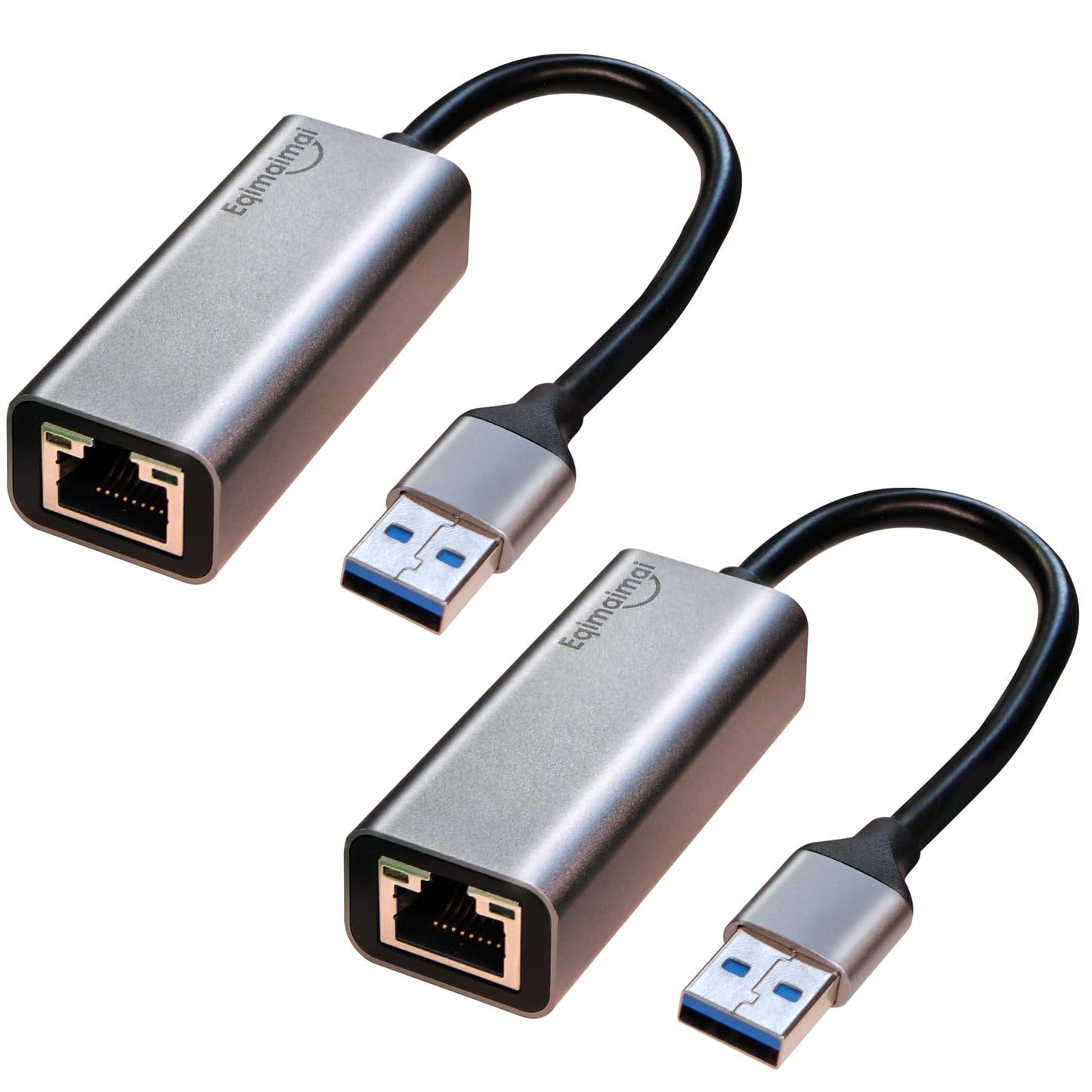 USB A Ethernet Adapter 2 Pack,2Pcs USB A to Ethernet Gigabit Network Adapter Compatible with Windows, MacOS, Linux, and More USB A to RJ45