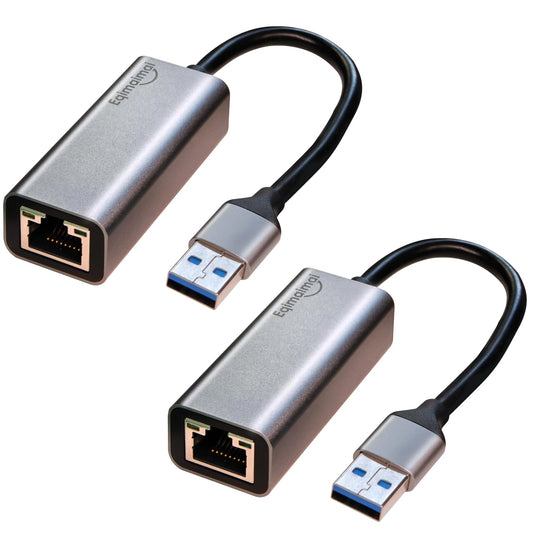 USB A Ethernet Adapter 2 Pack,2Pcs USB A to Ethernet Gigabit Network Adapter Compatible with Windows, MacOS, Linux, and More USB A to RJ45