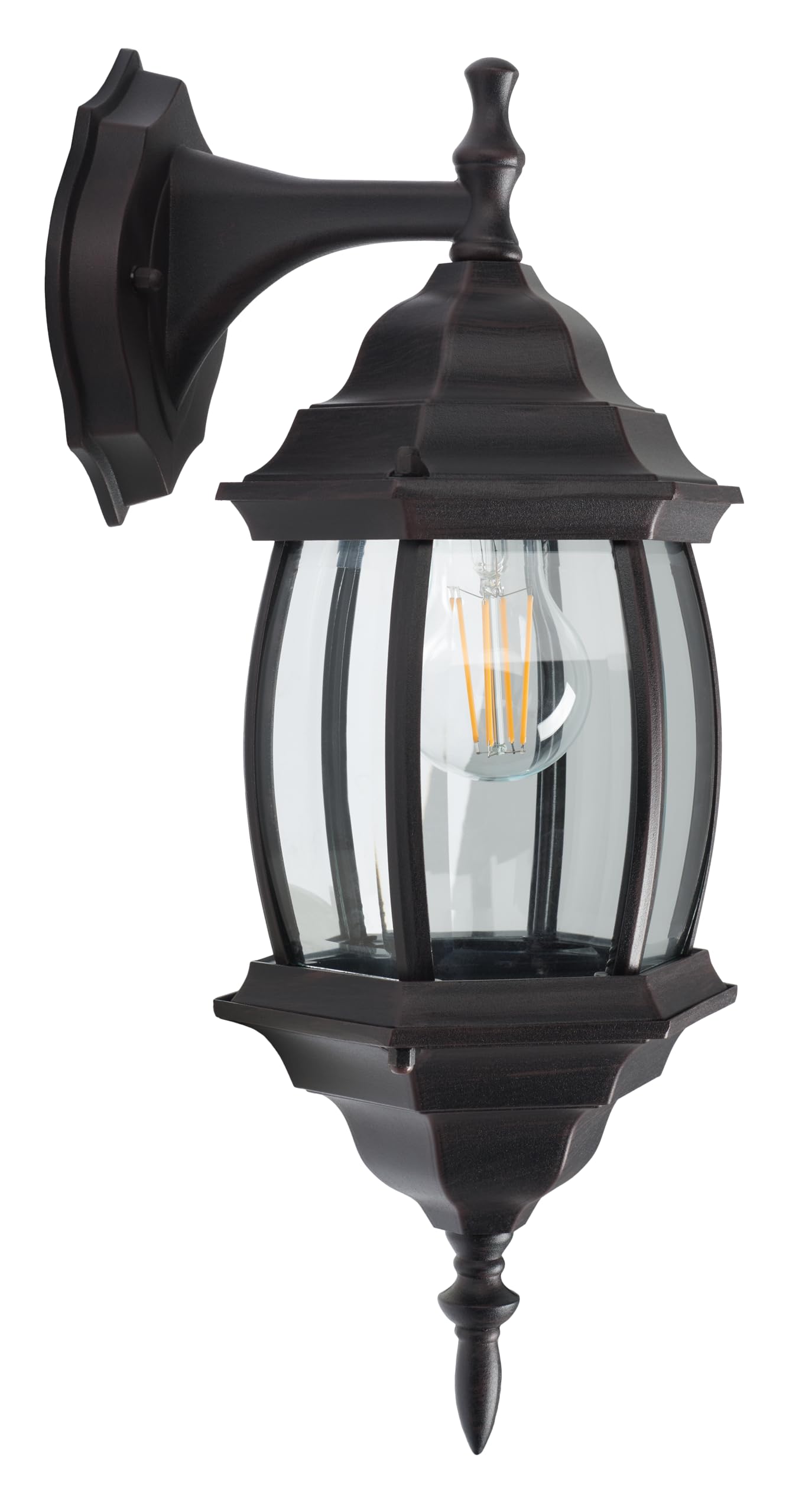SAFAVIEH Lighting Collection Grazia Oil-Rubbed Bronze Outdoor Sconce Set of 2 Light Fixture (LED Bulbs Included)