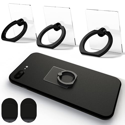 Transparent Phone Ring Holder Grip 360 Degree Free Rotation, Clear Cell Phone Finger Ring Kick-Stand for - for iPhone X 8 7 Plus 6S 6 5s 5 SE, Galaxy