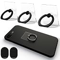 Transparent Phone Ring Holder Grip 360 Degree Free Rotation, Clear Cell Phone Finger Ring Kick-Stand for - for iPhone X 8 7 Plus 6S 6 5s 5 SE, Galaxy