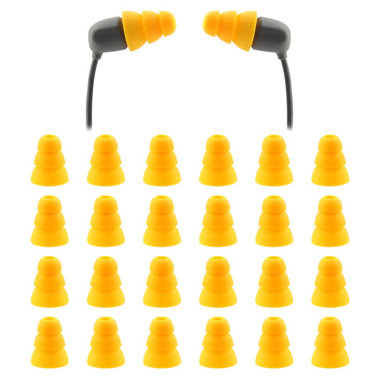 NANLANFAN Replacement Triple Flange Ear Tips for Elgin Discord Gen 3 / Rumble/Rumble Wired, Soft Silicone Ear Tips, 12 Pairs (Yellow, Large)