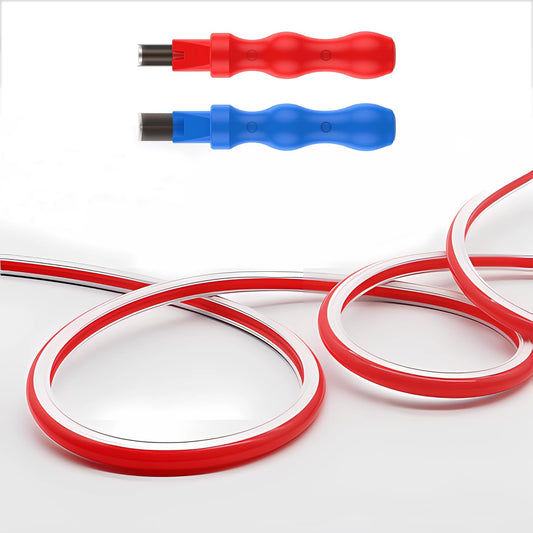 JARBIH Separated Neon Flexible LED Light Strip Cover, 16.4ft 8mm Wear Free DIY Bendable Silicone Diffuser Cover with 2 Pcs Neon Light Cutter, RGB