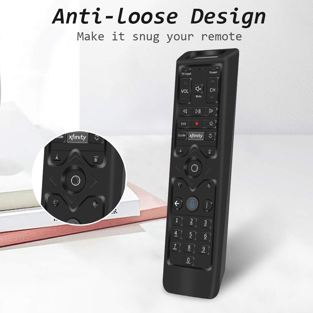 Silicone Protective Case for XFinity XR15 Voice Control Remote, Compatible Case Holder with Shock Bumper and Battery Cover - Black