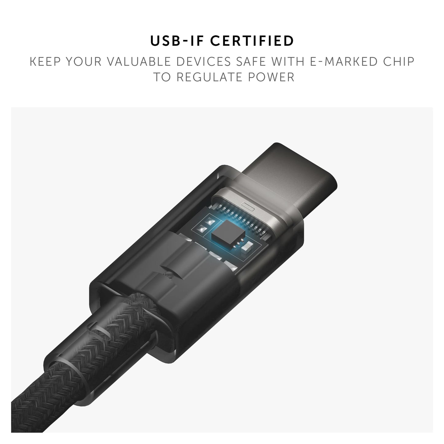 Native Union Anchor Cable 240W - 10ft Reinforced Braided USB-C to USB-C Power Delivery 3.1 Charging Cable with Weighted Knot - for iPhone Air, 17 Pro